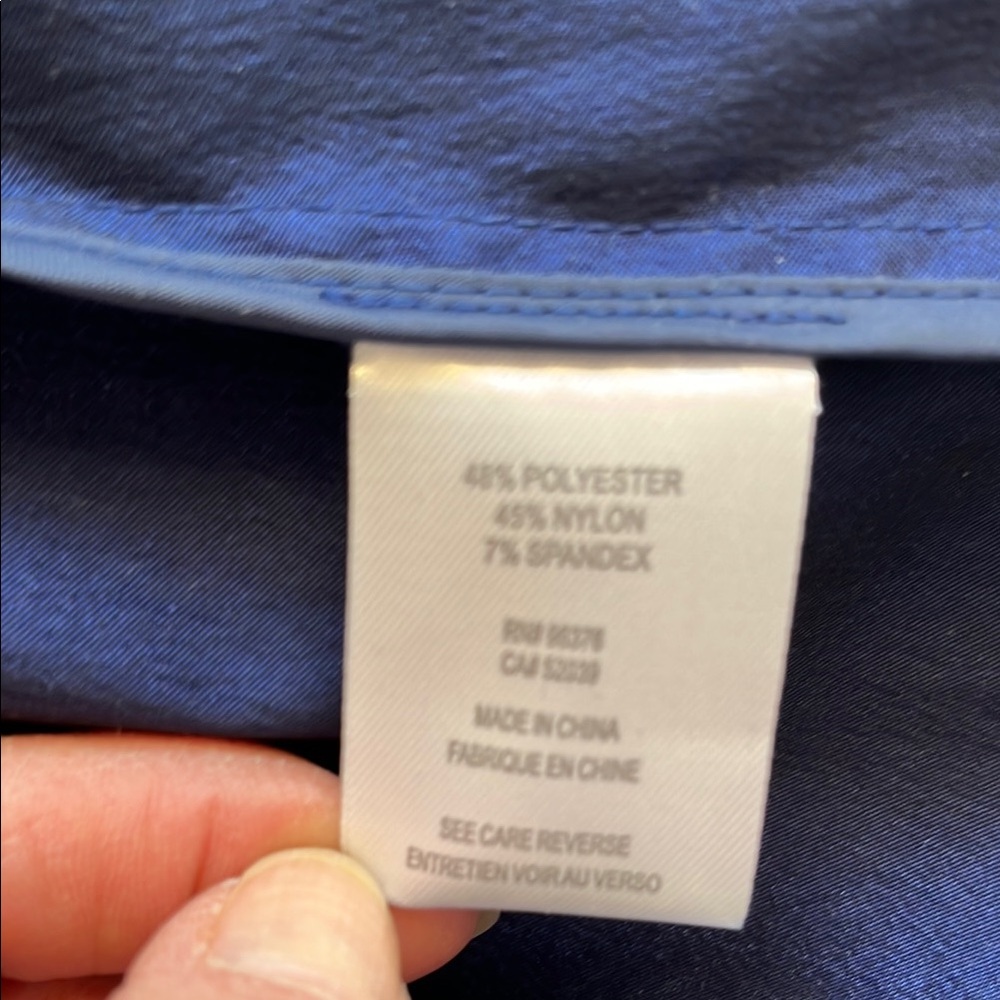 Elegant Navy Ruffle Blouse - Picture 6 of 7